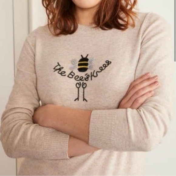Boden Sweaters - Boden Estella The Bee’s Knees Crew Neck Wool Cashmere Sequin Sweater Medium